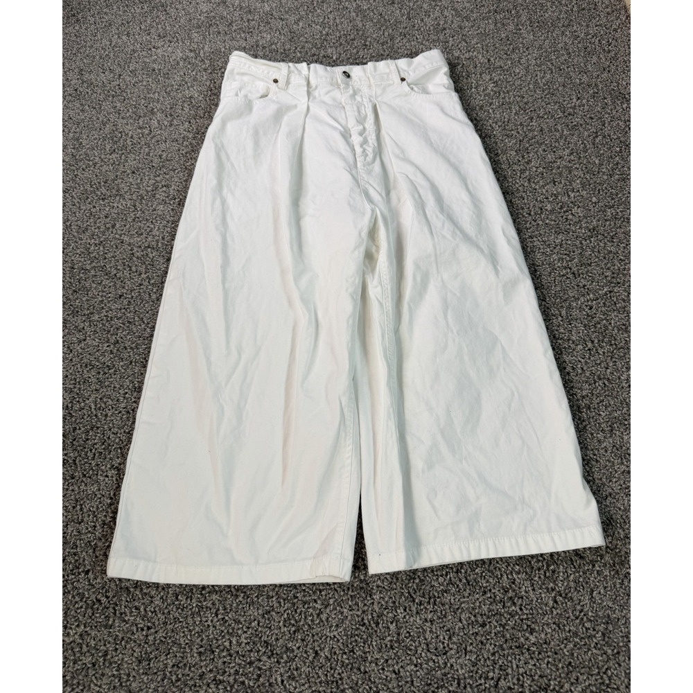 Hache Wide Leg Chino Pants Women's Size 38 White Baggy